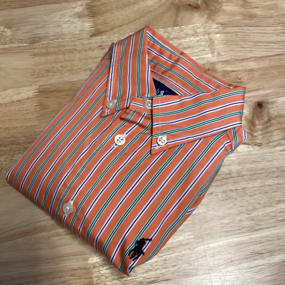 Boys Polo Ralph Lauren Long Sleeved Striped Button Down Size‎ 4